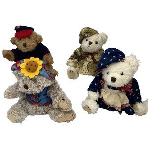 4 Brass Button Bear Collection Bears Plush Vintage 1996/1997